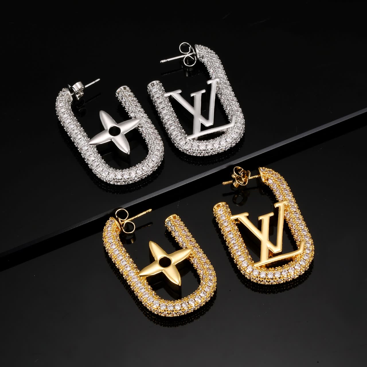 Louis Vuitton Crystal-Embellished Earrings
